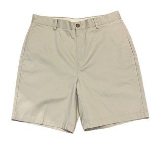 L.L. Bean Men's Khaki Wrinkle-Free Double L® Chino Shorts Natural Fit Size 32
